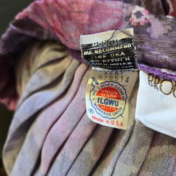 Vintage Brownstone Studio Made in USA Union Label Pleated Floral Accordion Skirt - Picture 5 of 7